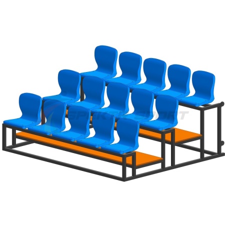 Купить Трибуна мобильная 3 ряда сиденья пластиковые на 15 мест в Мысках 